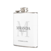 花嫁パーソナライズされたメイドのモノグラムと名前 フラスク (左)