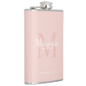 花嫁パーソナライズされたメイドのモノグラムと名前 フラスク (右)