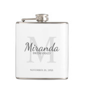 花嫁パーソナライズされたメイドのモノグラムと名前 フラスク (正面)