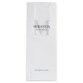 花嫁パーソナライズされたメイドのモノグラムと名前 ワインギフトバッグ (正面)