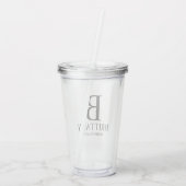 花嫁パーソナライズされたメイドのモノグラムと名前Acrii アクリルタンブラー (裏面)