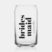 花嫁パーソナライズされたメイドのモノグラム名 ガラス缶 (正面)