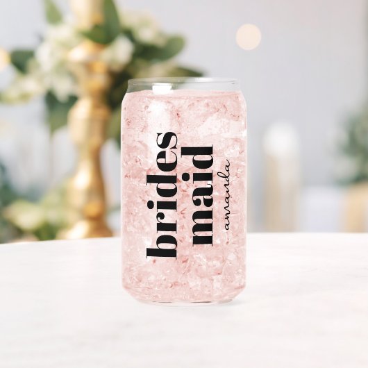 花嫁パーソナライズされたメイドのモノグラム名 ガラス缶 (インサイチュ (ウェディング))