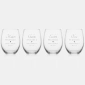 花嫁パーソナライズされたメイド結婚式 ステムなしワイングラス (正面)