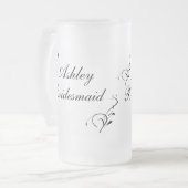 花嫁パーソナライズされたメイド・マグ フロストグラスビールジョッキ (正面左)