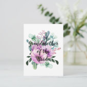 花嫁パーソナライズされた予算のおばあちゃん ポストカード (スタンド正面)