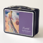 花嫁パーソナライズされた付き提案箱ビーチ メタルランチボックス (正面)