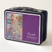 花嫁パーソナライズされた付き提案箱ビーチ メタルランチボックス (正面)