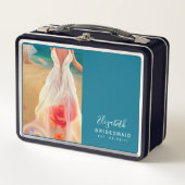 花嫁パーソナライズされた付き提案箱ビーチ メタルランチボックス (正面)