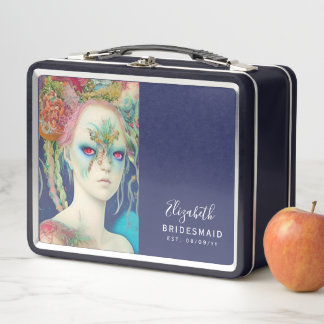 花嫁パーソナライズされた付き提案箱海 メタルランチボックス