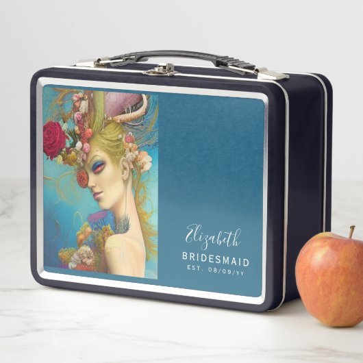 花嫁パーソナライズされた付き提案箱海 メタルランチボックス (インサイチュ)