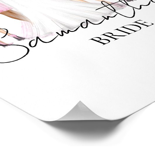 花嫁パーソナライズされた名前をカスタムするウォールアートギフト ポスター (角)