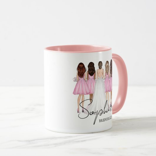 花嫁パーソナライズされた名前をカスタムするギフト マグカップ (正面右)