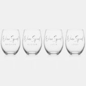 花嫁パーソナライズされた婦 ステムなしワイングラス (正面)