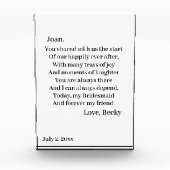 花嫁パーソナライズされた婦 フォトブロック (正面)