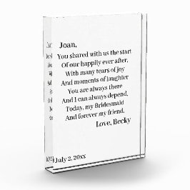 花嫁パーソナライズされた婦 フォトブロック