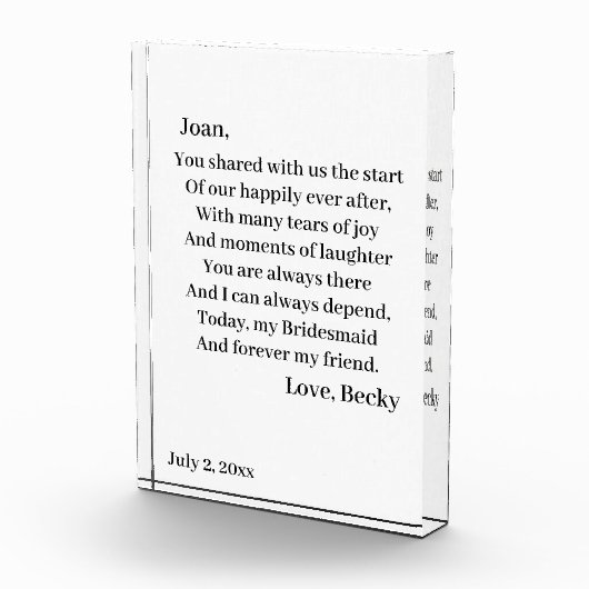 花嫁パーソナライズされた婦 フォトブロック (右)