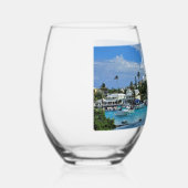 花嫁パーソナライズされた島ライフ ステムなしワイングラス (右)