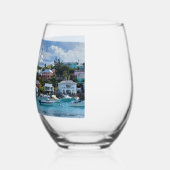 花嫁パーソナライズされた島ライフ ステムなしワイングラス (左)