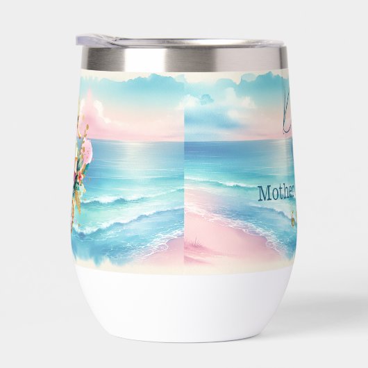 花嫁パーソナライズされた海岸沿いのかわいい母 (右面)