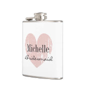 花嫁パーソナライズされた用サンゴハートお尻フラスコ フラスク (左)