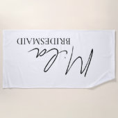 花嫁パーソナライズされた贈アイディア ビーチタオル (正面)