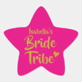 花嫁パーソナライズされた部族金ゴールドハート 星シール (正面)