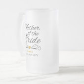 花嫁パーソナライズされた金ゴールド母のハート フロストグラスビールジョッキ (正面左)