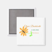 花嫁パーティー 追加 名前 日付 場所 ヒマワリ マグネット (正面/裏面)