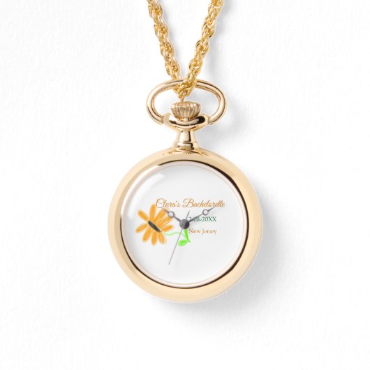 花嫁パーティー 追加 名前 日付 場所 ヒマワリ 腕時計 (正面)