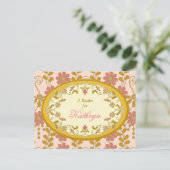 花嫁ビクトリアンピンク金ゴールドレシピカード ポストカード (スタンド正面)