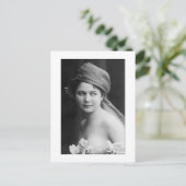 花嫁ビクトリアン白黒、花ソフトポート ポストカード (スタンド正面)