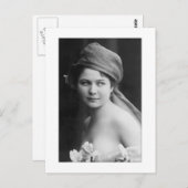 花嫁ビクトリアン白黒、花ソフトポート ポストカード (正面/裏面)