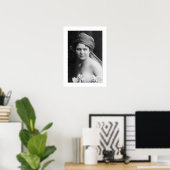 花嫁ビクトリアン白黒、花ポートレート ポスター (ホームオフィス)