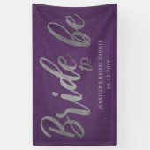 花嫁ビーシルバーカリグラフィパープルブライダルシャワー 横断幕 (縦)