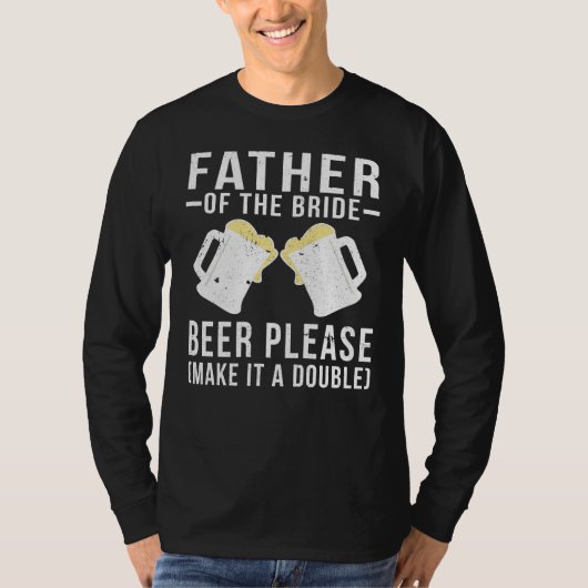 花嫁ビールのお父さんどうぞ Tシャツ (正面)