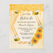 花嫁ビー素朴グリッターブライダルシャワー招待 ポストカード (正面)