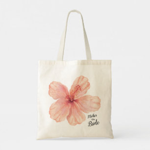 花嫁ピンクのハイビスカスの花の母 トートバッグ
