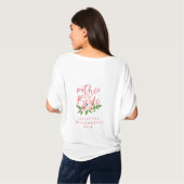 花嫁ピンクのフローラ水色Tシャツの母 Tシャツ (裏面フル)