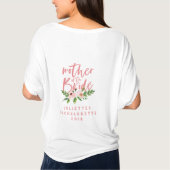 花嫁ピンクのフローラ水色Tシャツの母 Tシャツ (裏面)