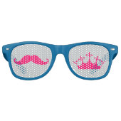 花嫁ピンクの口ひげパーティー レトロサングラス (正面)