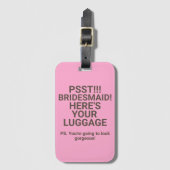 花嫁ピンクの荷物タグおもしろい ラゲッジタグ (正面縦)