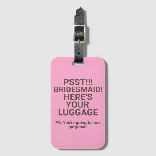 花嫁ピンクの荷物タグおもしろい ラゲッジタグ (正面縦)