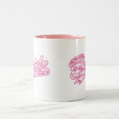 花嫁ピンクカモフラージュ ツートーンマグカップ (中央)