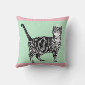 花嫁ピンクタブビーキャットフローラ結婚ズデコアクッション クッション (裏面)