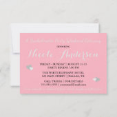 花嫁ピンクブライダルバチェロレッテシャワーパーティー 招待状 (裏面)
