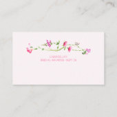 花嫁ピンクワイルドフラワーのレシピリクエスト エンクロージャーカード (裏面)