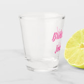 花嫁ピンク名前をカスタムするギフト結婚ズ ショットグラス (左)
