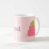 花嫁ピンク水玉模様 コーヒーマグカップ (正面右)