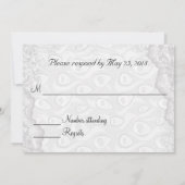 花嫁ピーコックフェザーウェディングRSVP 招待状 (裏面)